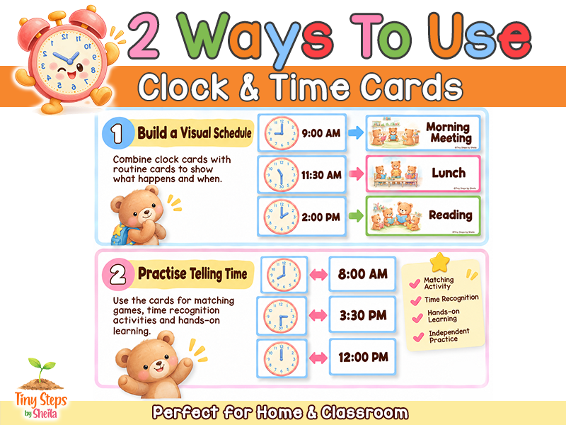EYFS Clock & Time Cards | Analogue & Digital Telling Time Matching Activity