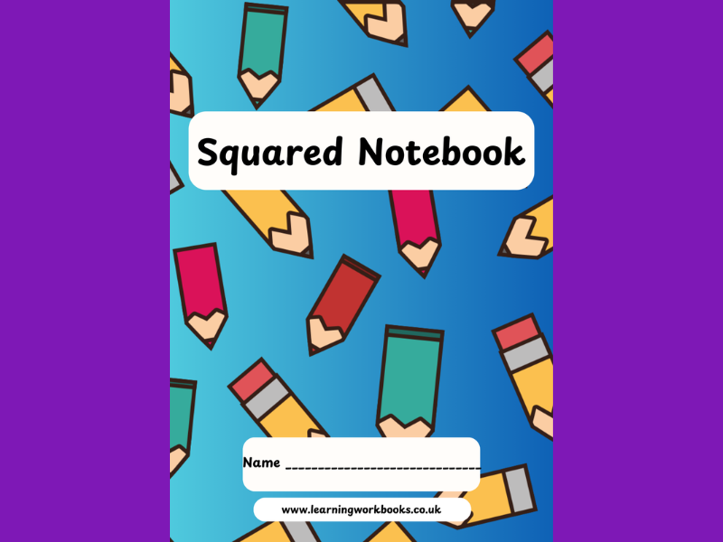 School Pattern 7mm Squared Notebook 12