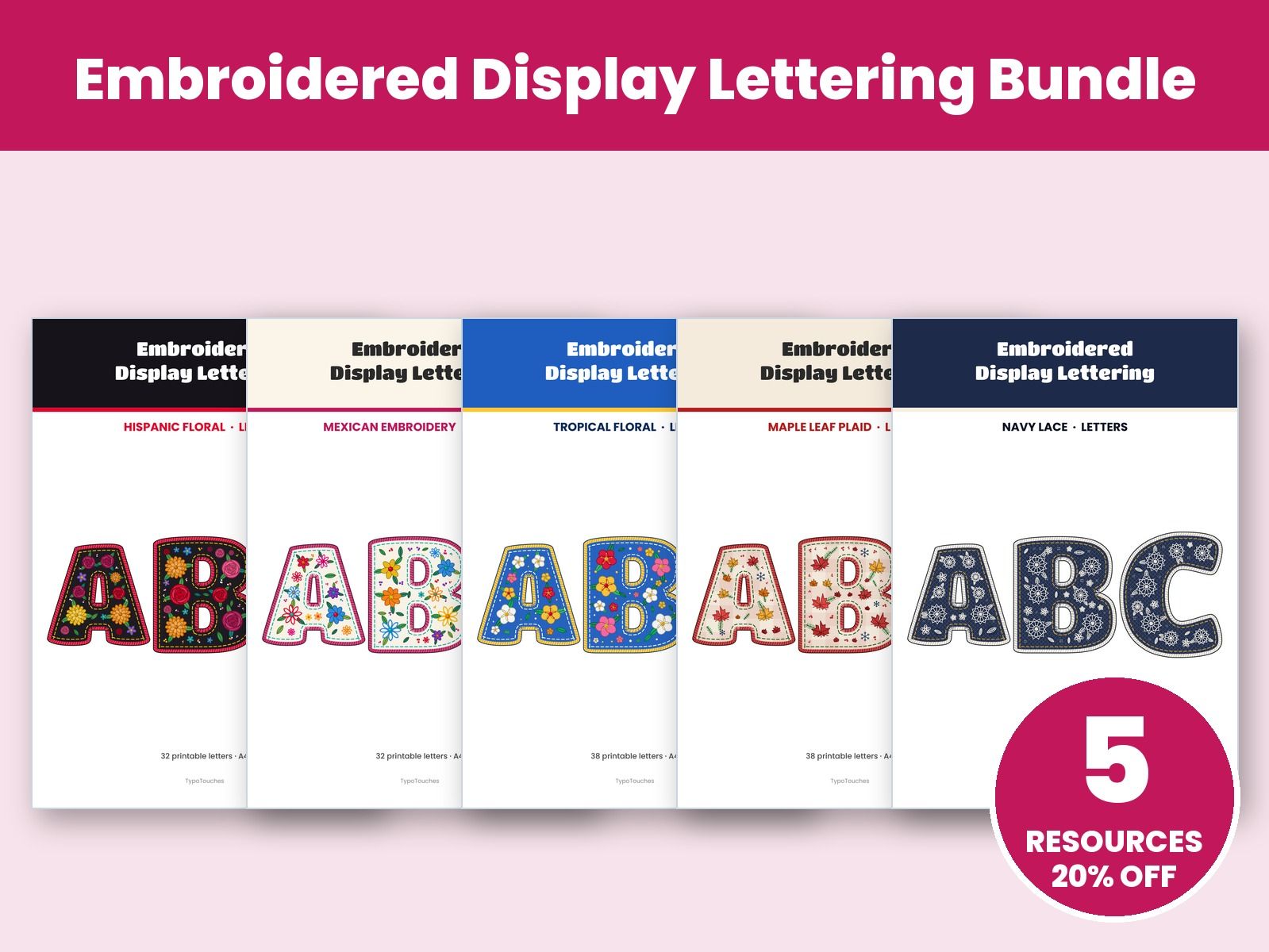 Embroidered Display Lettering Bundle