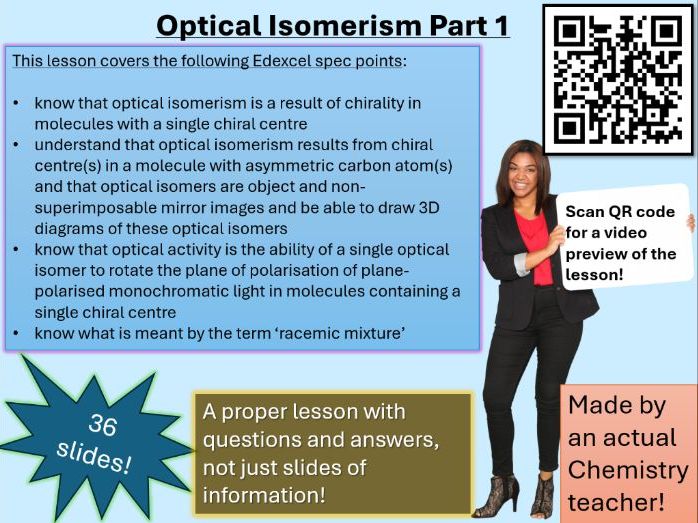Optical Isomerism Part 1 | Full Lesson (scan for video preview)