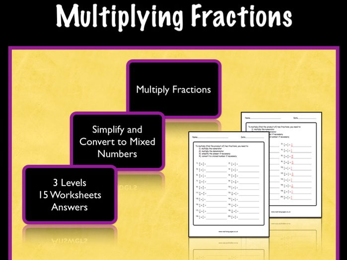 Multiplying Fractions Worksheets KS2