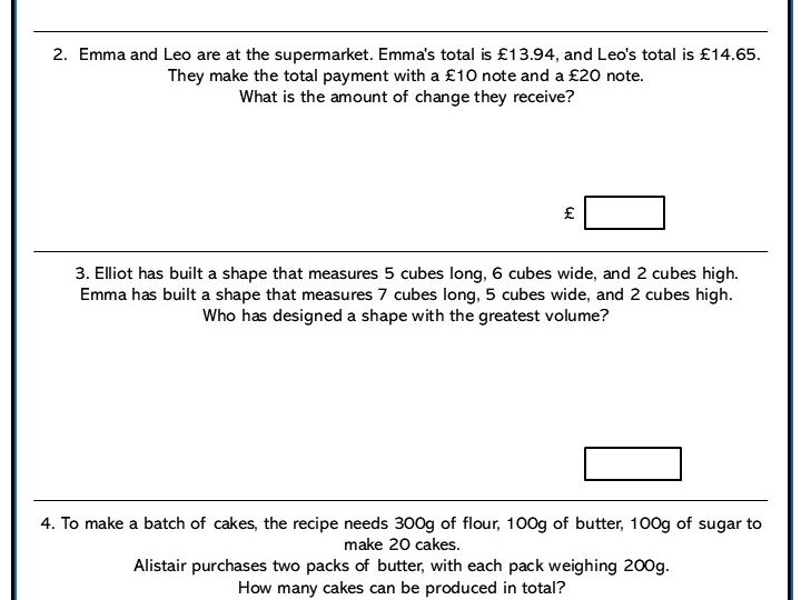 Measurements Solve problems increased challenges
