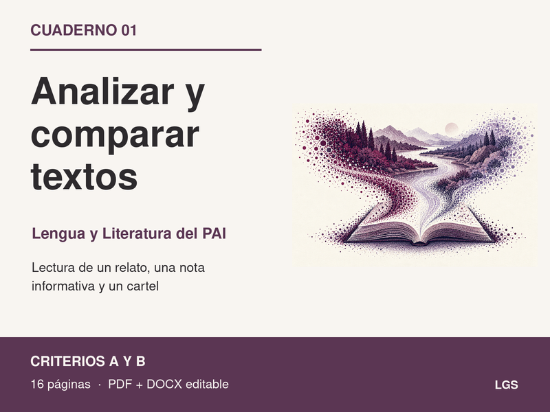 IBMYP | Analizar y comparar textos | Cuaderno de Lengua y Literatura