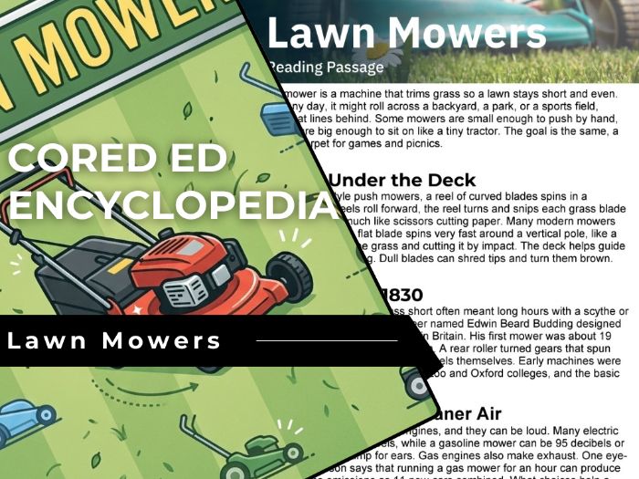 Lawn Mowers Reading Comprehension Passage - Cored Ed Encyclopedia