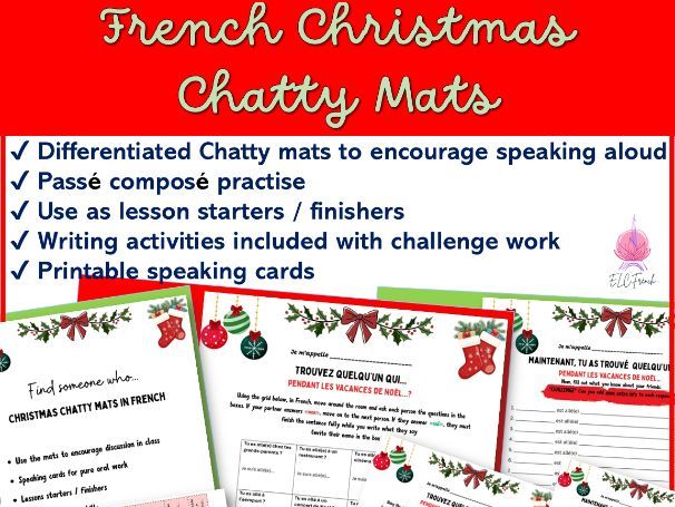Post-Christmas French Speaking Practice Activity | Differentiated | No Prep