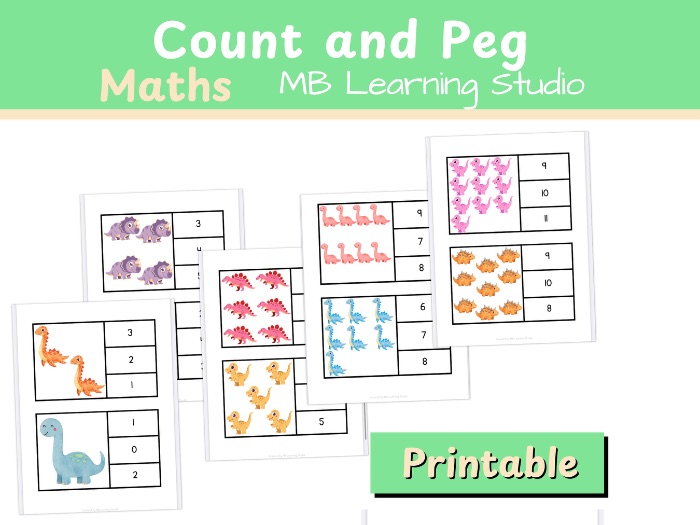 Dinosaur Themed Count and Peg