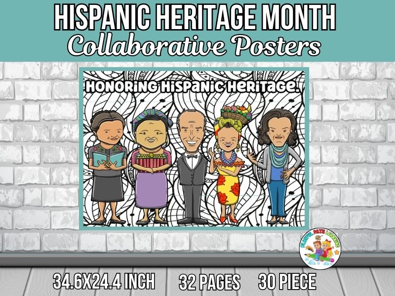 Hispanic Heritage Month Collaborative Posters Art Coloring Pages -v4 ...
