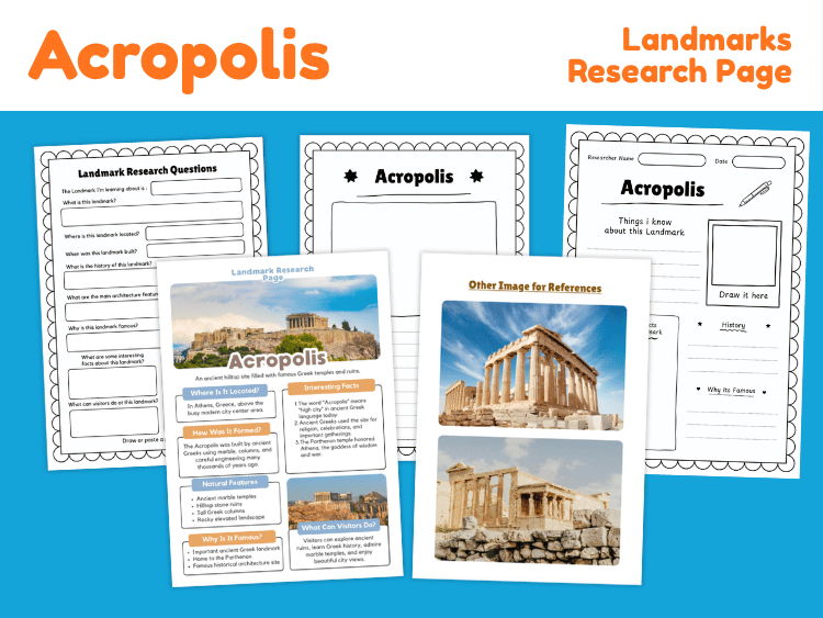 Acropolis Research Project | Ancient Greece Landmark Worksheets
