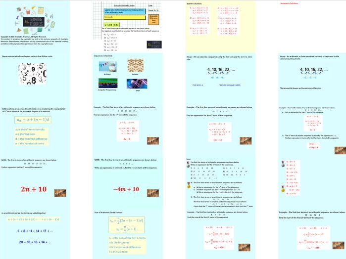 Arithmetic Series - Maths IGCSE Higher PowerPoint Lesson