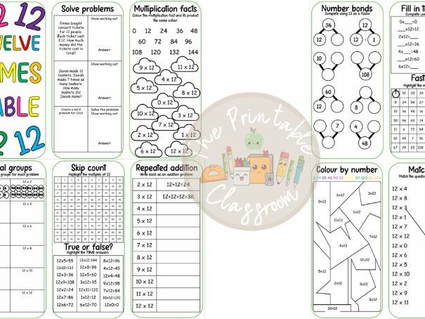 x12 maths leaflet/booklet activity booklet