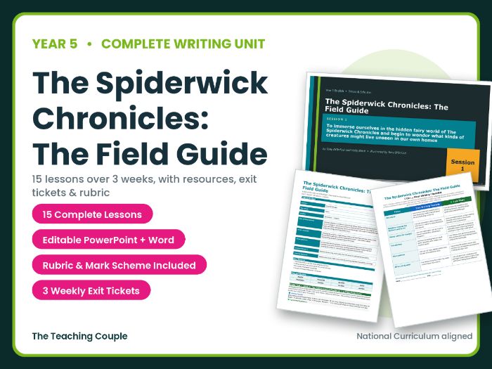 The Spiderwick Chronicles: The Field Guide | Year 5 English Unit | 15 Complete Lessons + Resources