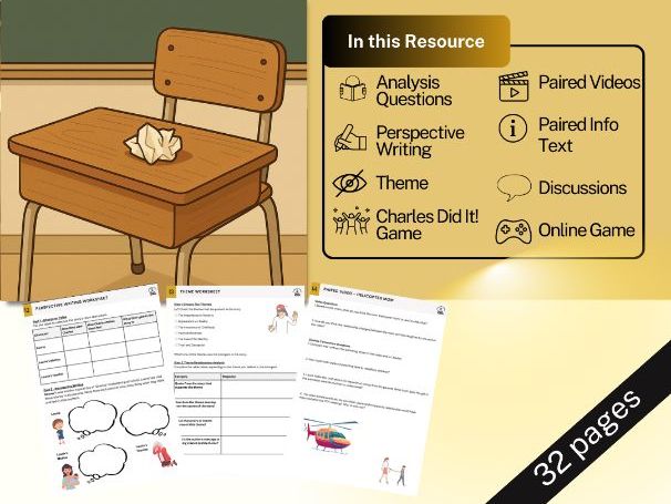 Charles by Shirley Jackson - 7 Day! Lesson Plan - Worksheets, Games, Video, More