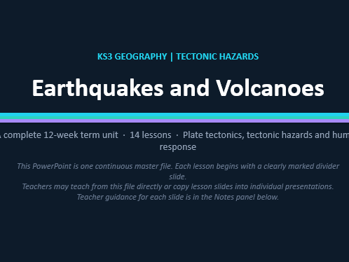 KS3 Geography | Earthquakes & Volcanoes | Full Unit | Lessons, SoW & Differentiated Assessment Track