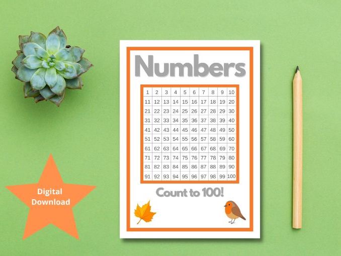 Number square KS1 Mathematics counting numbers 1 to 100 MULTI DESIGNS