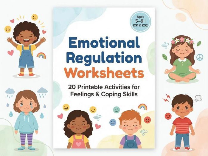 Emotional Regulation Worksheets Pack (20 Pages) | Feelings, Coping Skills.