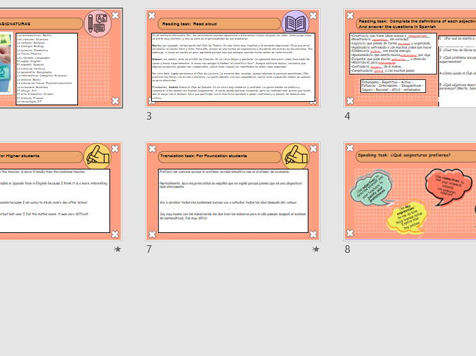 M5 Spanish nee GCSE: Lesson 4  ¿Qué asignaturas prefieres?
