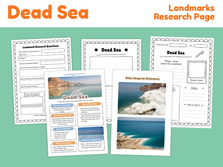 Dead Sea Landmark Research Project | Geography Worksheets