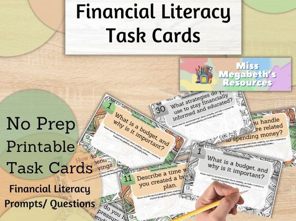 Learning Strategies 3.0: Financial Literacy Task Cards |No Prep Printable(MS&HS)