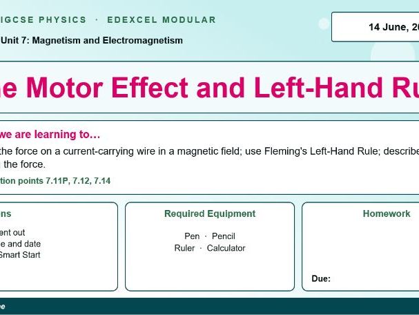 IGCSE Physics: Motor Effect and the Left-Hand Rule | Magnetism & Electromagnetism | Unit 7 | L5
