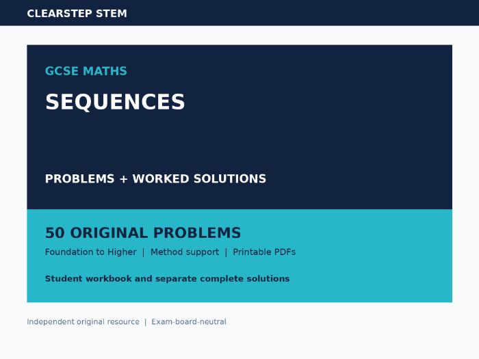 GCSE Sequences Problems and Worked Solutions