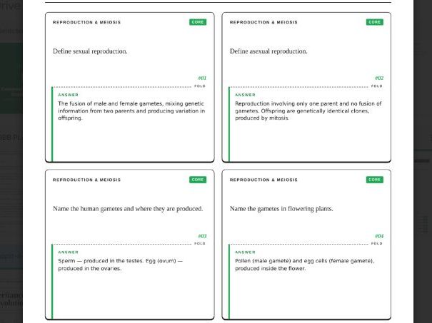 AQA GCSE Biology Unit 6 Inheritance, Variation and Evolution Flashcards - Revision Resource