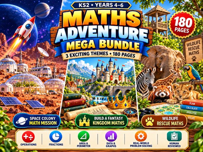 KS2 Maths Adventure Mega Bundle | Years 4–6 | Problem Solving | 180 Pages
