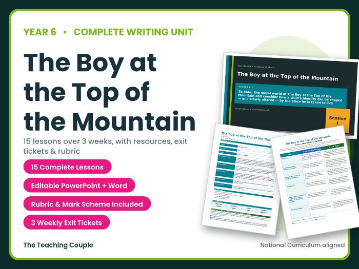 The Boy at the Top of the Mountain | Year 6 English Unit | 15 Complete Lessons + Resources