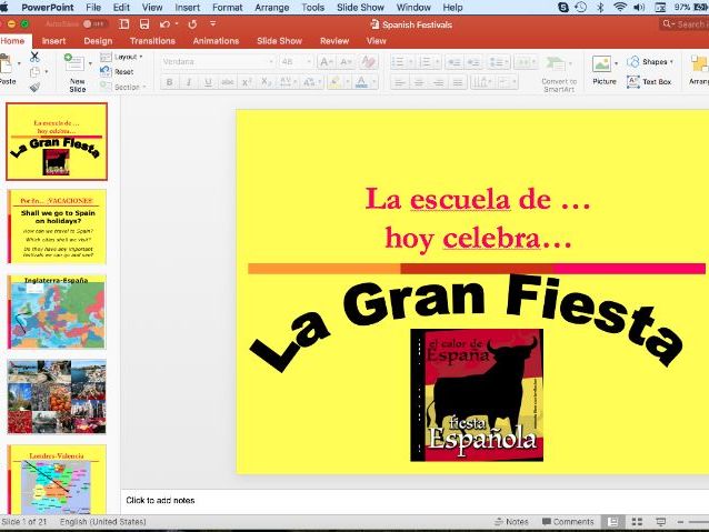 Spanish Festivals PowerPoint - whole school