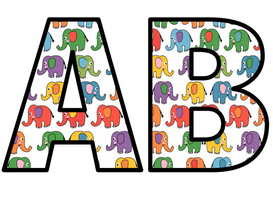 Colorful Elmer Elephants Story Book Lettering Set Display Title Letters ...