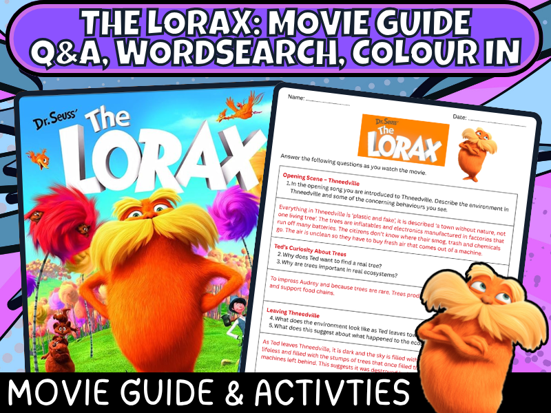 The Lorax Movie Guide: Ecosystems, Sustainability & Environment Science