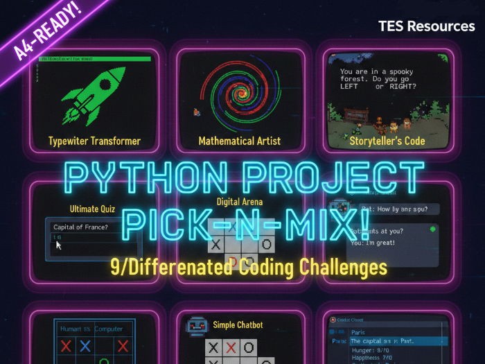 Title: The Python Project Pick-n-Mix: 9 Differentiated Coding Challenges