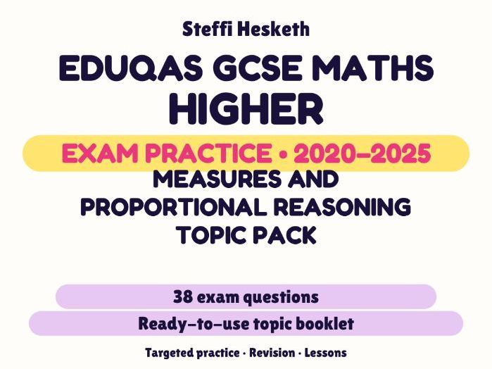Eduqas GCSE Maths Higher: Measures and proportional reasoning topic pack Exam Questions | 2020-2025