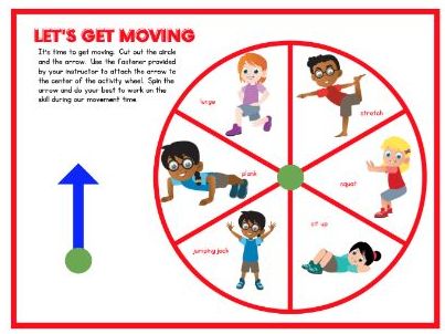 Let’s Get Moving! Brain Break Activity Wheel | Classroom Movement Spinner | PE