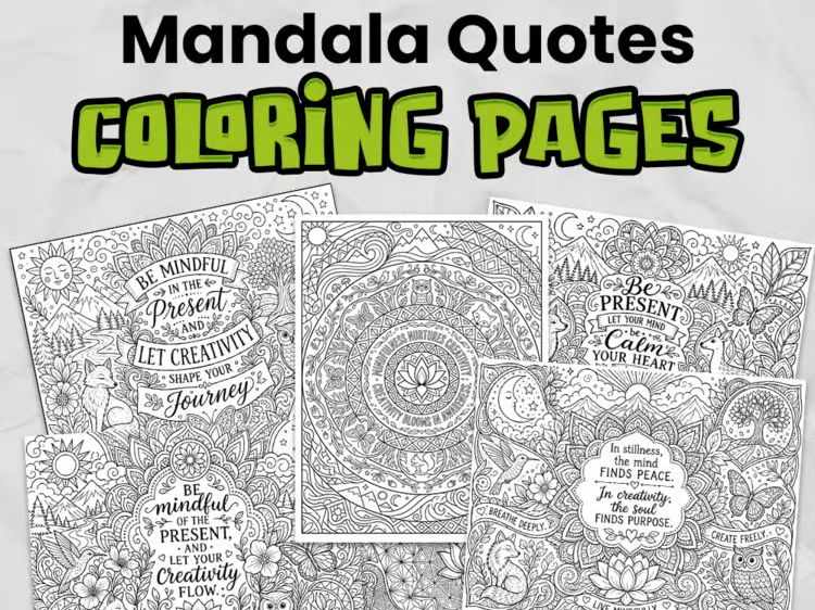 Mandala Colouring Pages with Inspirational Quotes | Mindfulness & SEL Activity | Primary No-Prep