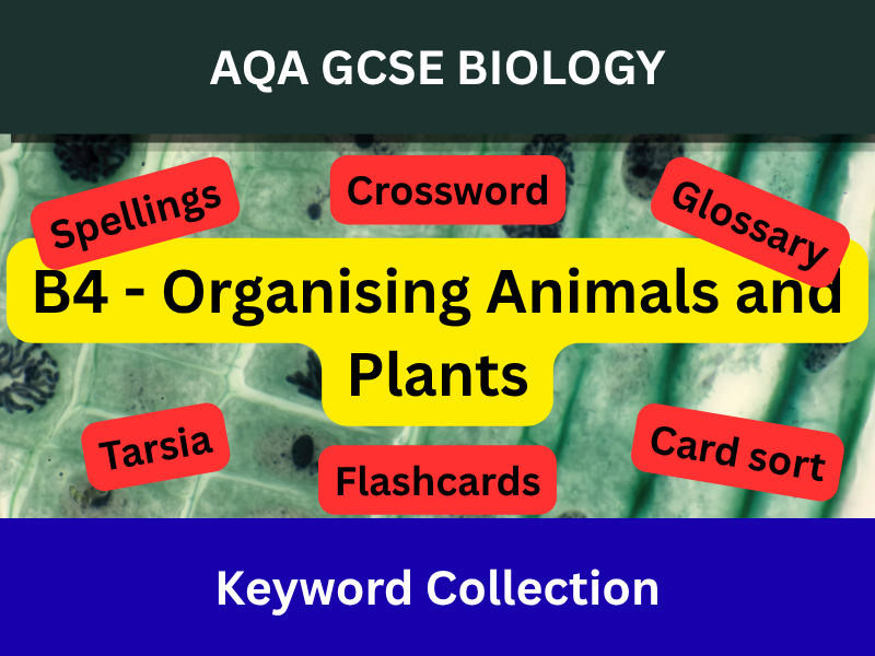 AQA GCSE Biology - B4 - Organising Animals and Plants Keyword Collection