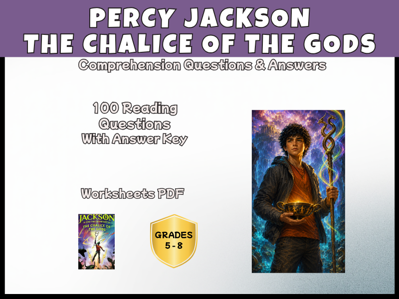 Percy Jackson Chalice of the Gods Reading Comprehension | KS2 KS3 Novel Study Years 6-9