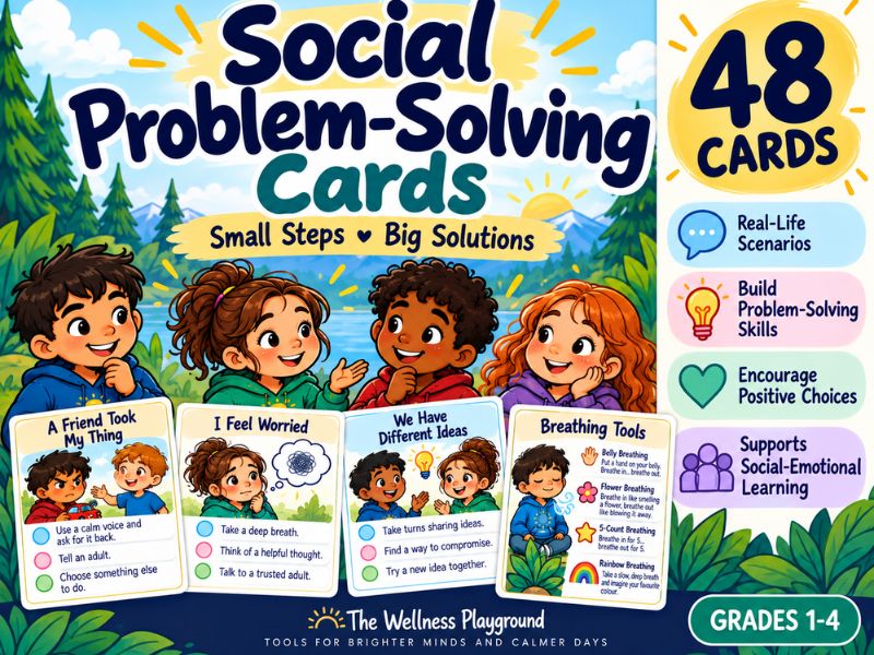 Social Problem Solving Cards | SEL Scenario Cards & Social Skills Activities