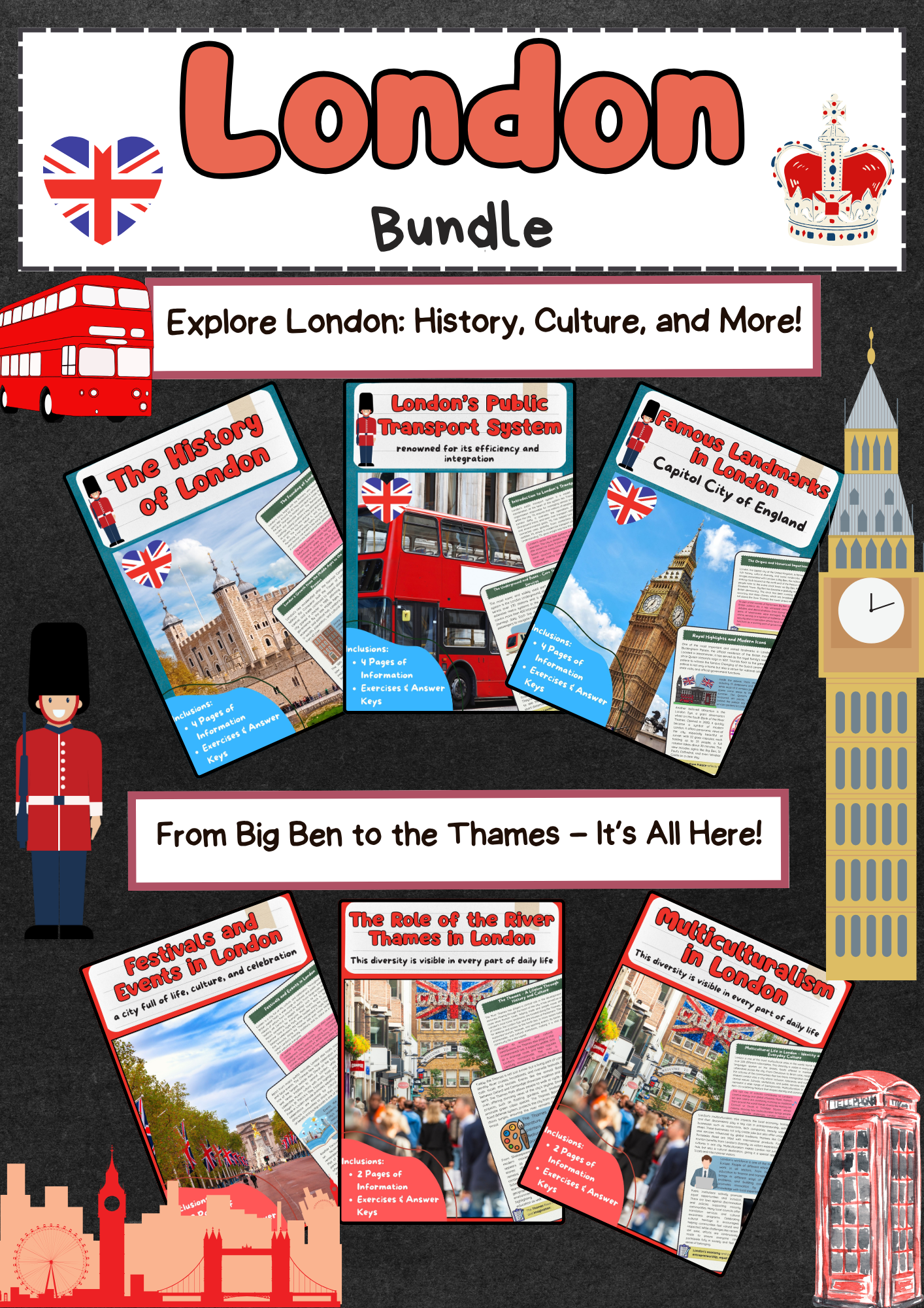 London Teaching Bundle:  Sights, History, Culture & Transport