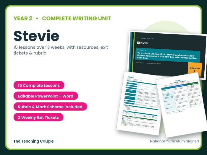 Stevie | Year 2 English Unit | 15 Complete Lessons + Resources + Mark Scheme