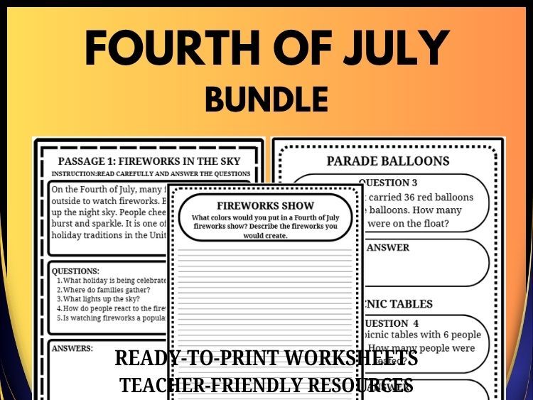 Ultimate Fourth of July Learning Bundle – Reading, Writing & Math Activities