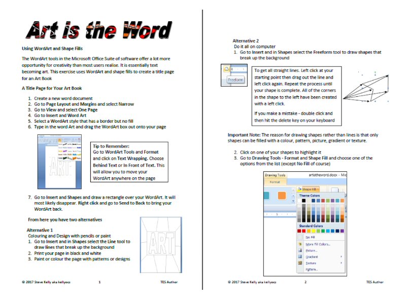 Creating an Art title page in Microsoft Word - Middle School Visual ...