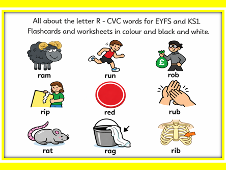All about the letter R - CVC Words