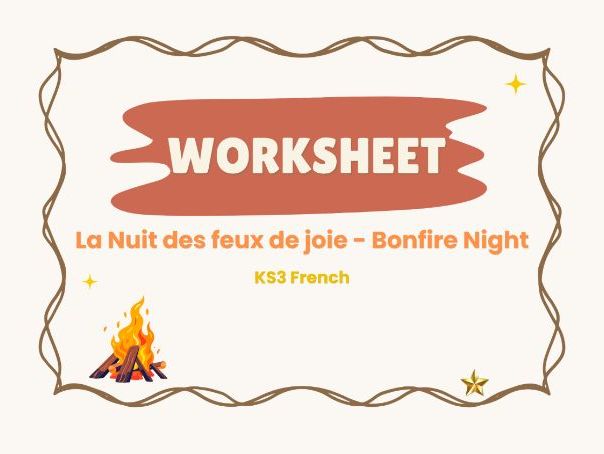 Bonfire Night – KS3 French worksheet