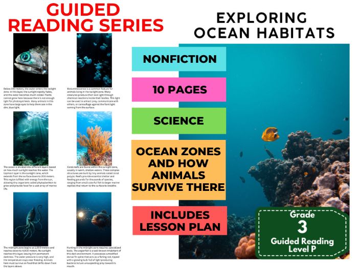 Guided Reading Level P - Exploring Ocean Habitats (with Lesson Plan)