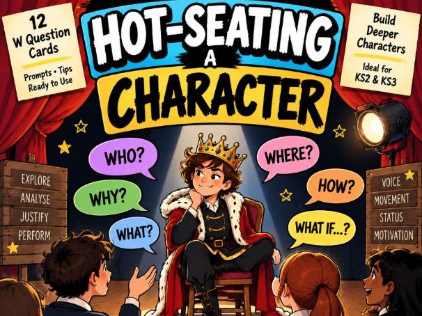 Drama hot seating support cards KS2 + KS3