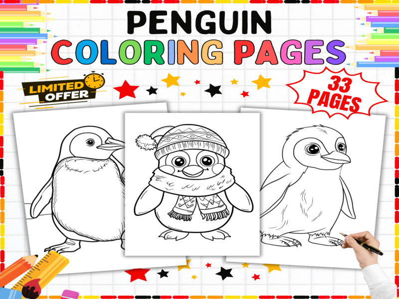 Penguin Colouring Pages | 33 Antarctic Animals - Winter Wildlife & Polar Habitat Activities