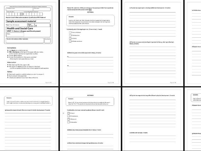 AAQ BTEC Health & Social Care Unit 1 Human Lifespan Development Mock Exam A