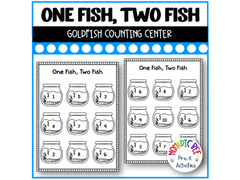 One Fish, Two Fish, Red Fish, Blue Fish Activities - Goldfish Counting Center