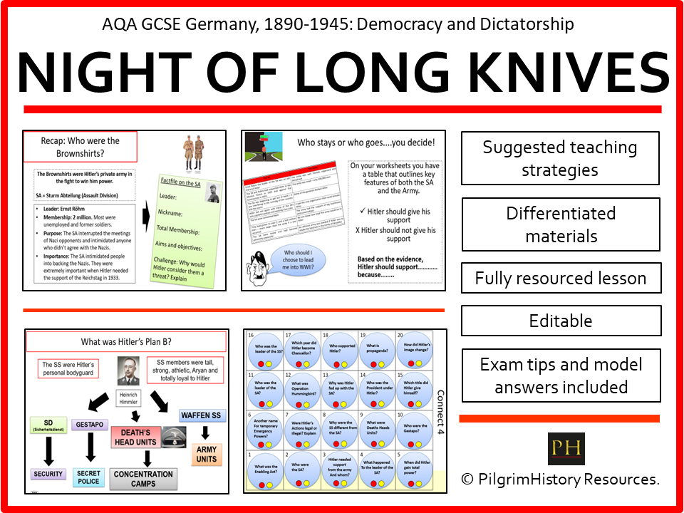 AQA GCSE Germany 1890 - 1945: Night of the Long Knives - Why Did Hitler Execute Ernst Röhm?