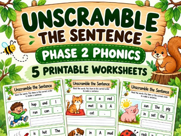 Unscramble the Sentence – Phase 2 Phonics